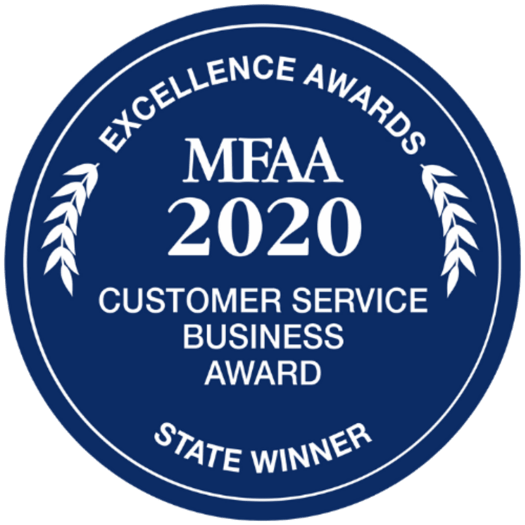 WINNER – 2020 – MFAA – CUSTOMER SERVICE BUSINESS AWARD