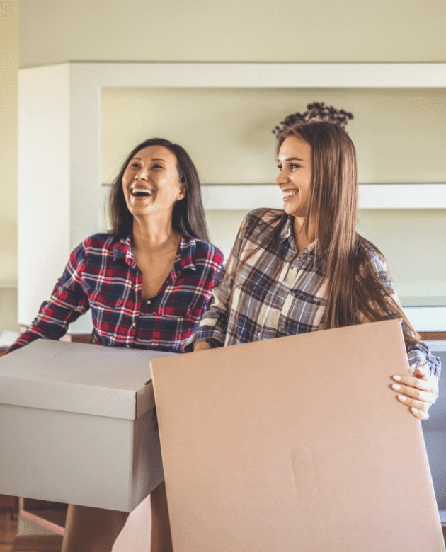 Couple moving into their new home