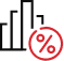 chart with percentage icon