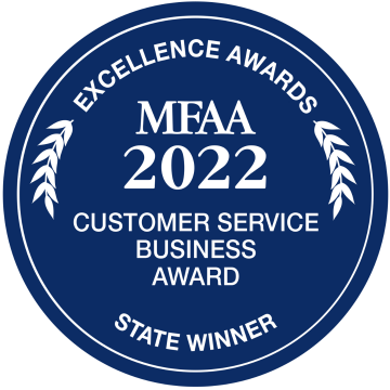 WINNER – 2022 – MFAA – CUSTOMER SERVICE BUSINESS AWARD